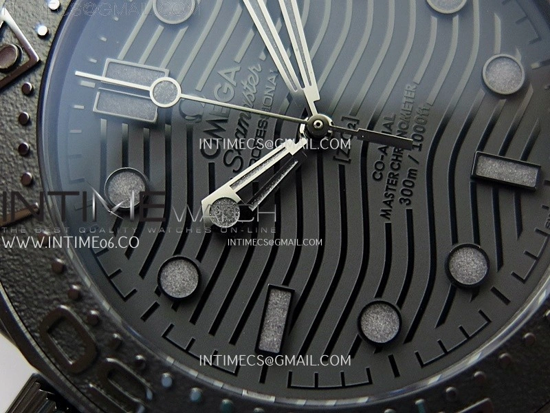 Seamaster 300m 43.5mm Black Ceramic VSF 1:1 Best Edition Black Dial on Black Rubber Strap A8806